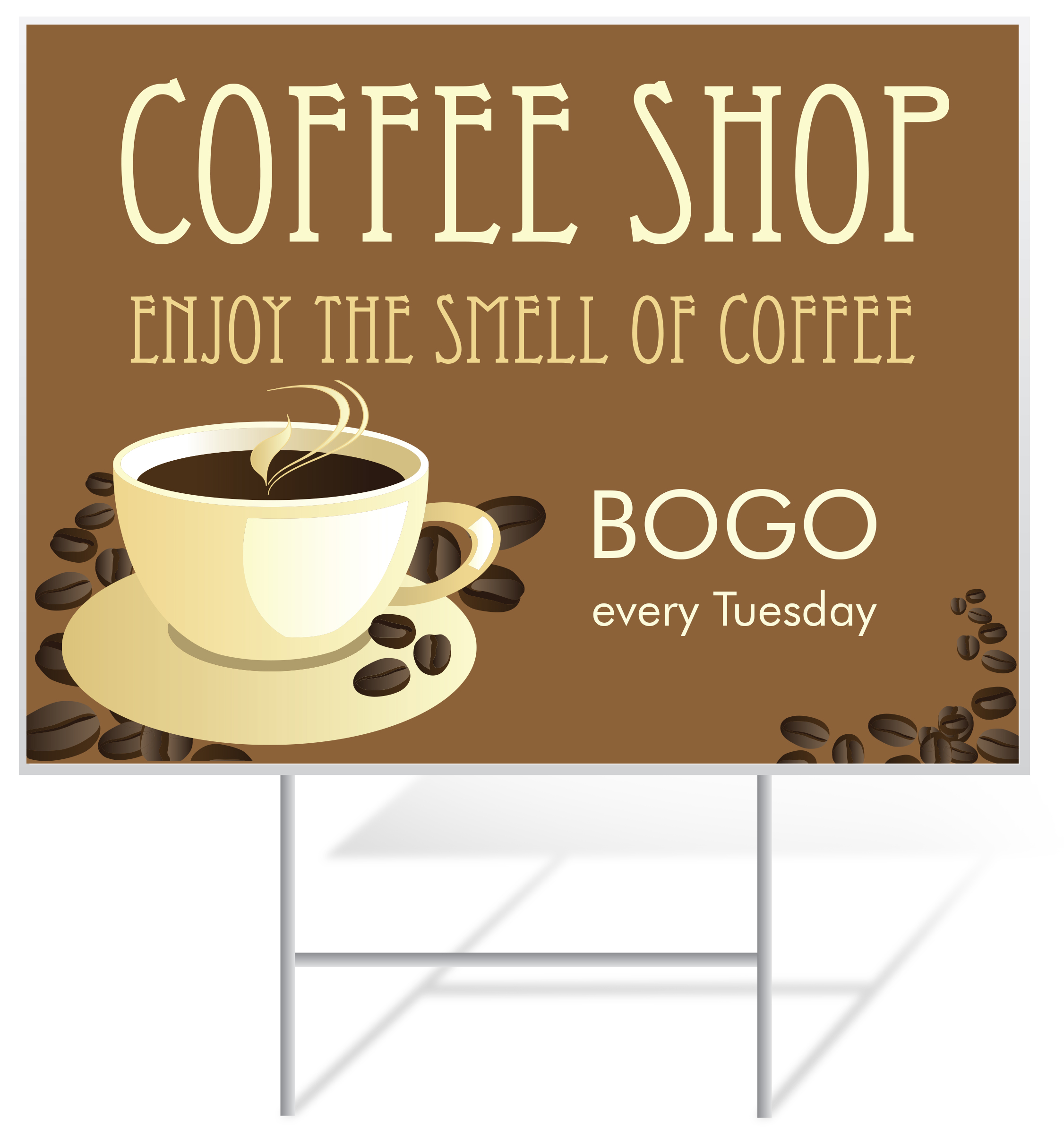 Coffee Shop Advertising Lawn Sign Example | LawnSigns.com